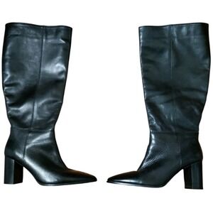Coach and Four Roan Knee High Boots, Black Leather, Women's 9W